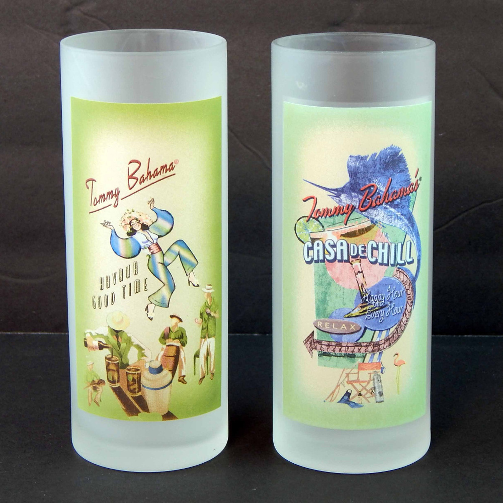 Vintage Tommy Bahama Frosted Highball Glasses